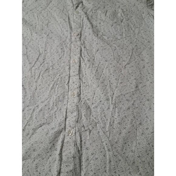 XXL Marc Anthony Luxury Slim Fit White Blue Grey Short Sleeve Button Front Shirt - Picture 3 of 3